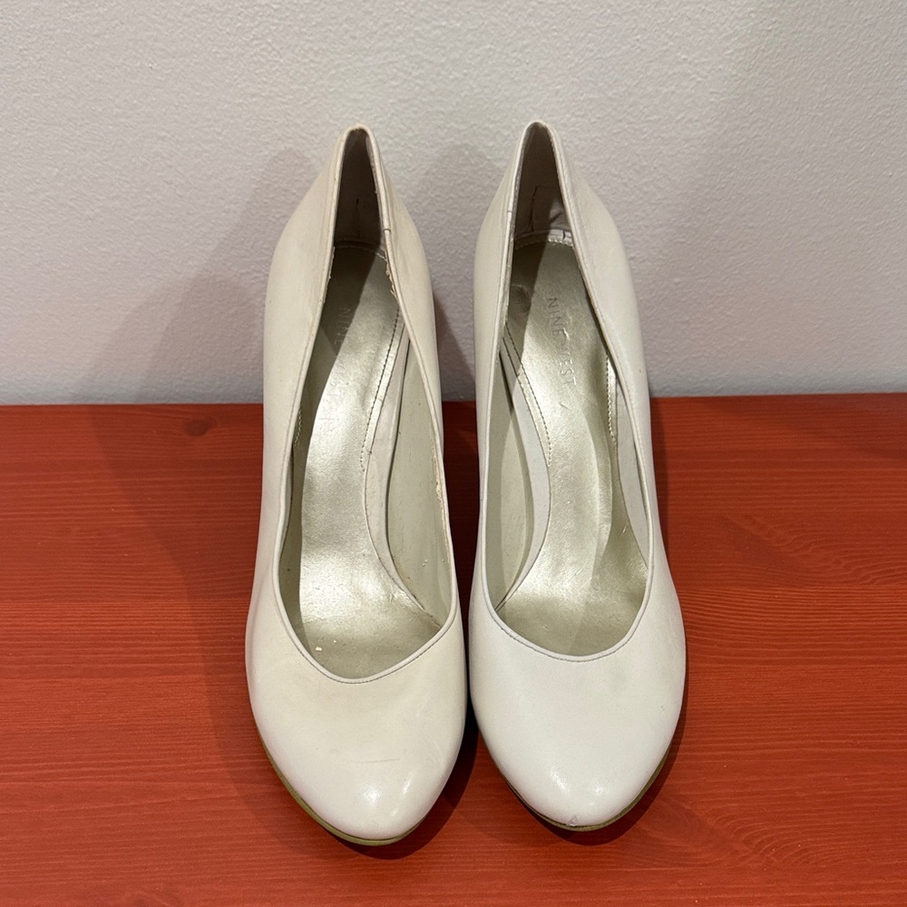 Nine West Classic White Heels